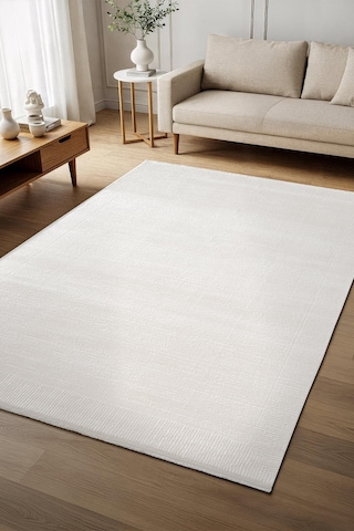 Cotto Cool Cl005w Modern Desen Akrilik Beyaz Pamuk Tabanlı Salon Koridor Oturma Yatak Odası Halısı