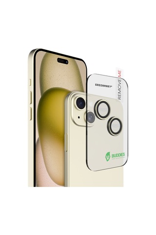 Buddıes Apple Uyumlu iPhone 15 / 15 Plus Kamera Lens Koruyucu Gold Altın