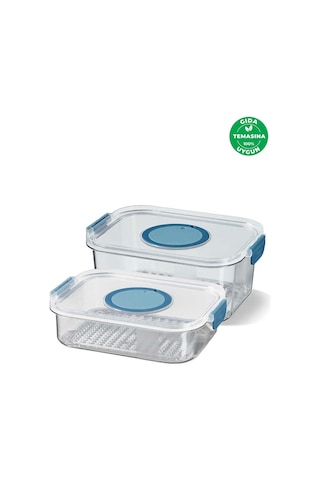 Seoul Buzdolabı Ürün Saklama Kabı 2'li Set 1200-2000 Ml. Çok Renkli