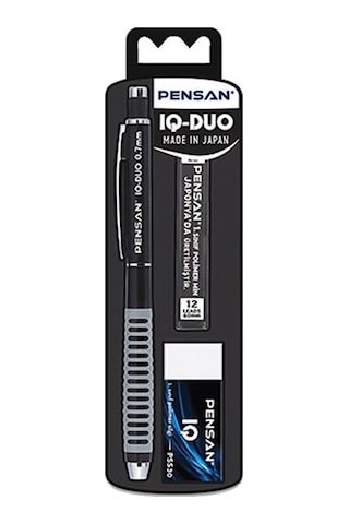 Pensan Iq-duo 0,7 Mm Silgili Siyah Versatil Kalem Seti