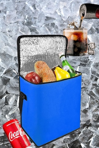 25 Lt. Termos Çanta - Isı Yalıtımlı Yemek Taşıma Çantası Kamp Piknik Plaj Soğuk Tutucu Termal Çanta Mavi