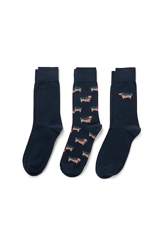 Tchibo Erkek Çorap, 3lü, Köpek 41-43 Lacivert
