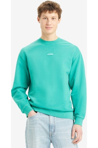 Levi's Relaxed Baby Tab Crew Garment Dye Lapis Yeşil Erkek Sweatshirts A4230-0021-5054 Su Yeşili