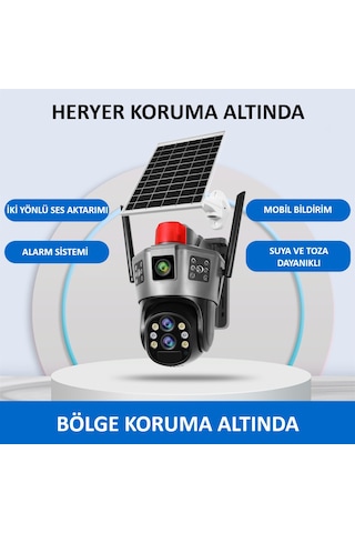 Ultimate Okam Pro 6020 128gb Solar Güneş Enerjili Gece Görüş İnsan Takibi 15mp 3 Lens 4g Akıllı Kamera