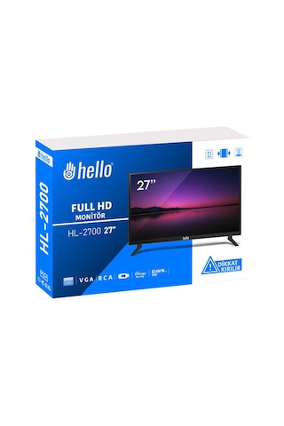 Hello Hl-2700 27'' Audio In-rca-vga-hdmı-usb 12 Volt Adaptörlü Full Hd Led Monitör