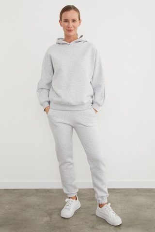 Fullamoda 3 İplik Basic Kapüşonlu Jogger Eşofman Takımı Grimelanj