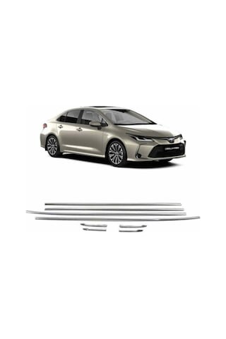 Toyota Corolla Uyumlu Cam Çıtası 8 Parça Krom Komple 2019-2021 Arası