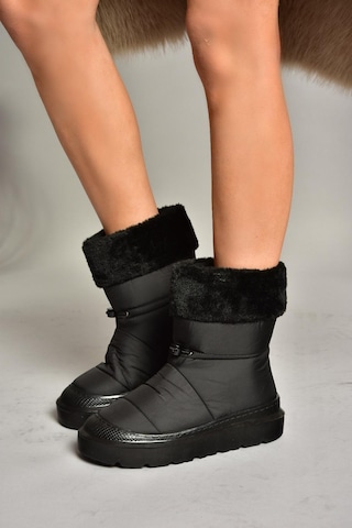 Fox Shoes T476434004 Siyah Kumaş Kadın Bot Siyah