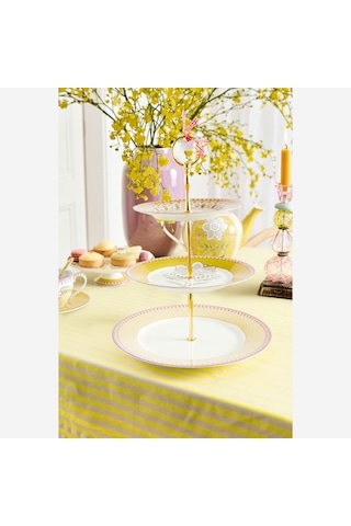 Sarı Porselen Kek Standı 26,5 Cm