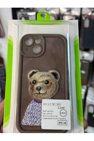 Apple Uyumlu iPhone 14 3d Luxury Case Kedili Kılıf