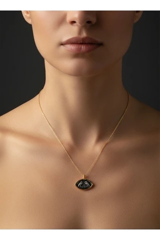 G&a Jewels - Birlik Kanatları - 925 Ayar Oksitli Yaldız Altın Kaplama Gümüş Kolye Altın - Gümüş 40+5 Cm