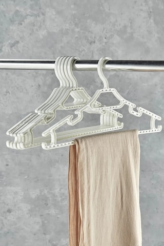 6'lı Kristal Desenli Askı Seti Şık Gri, Beyaz Ve Kahve Renk , Dayanıklı Kıyafet Askıları Beyaz