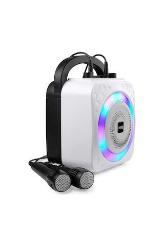 Rockjam 8 Watt Şarj Edilebilir Bluetooth Karaoke Makinesi, Iki Mikrofonlu