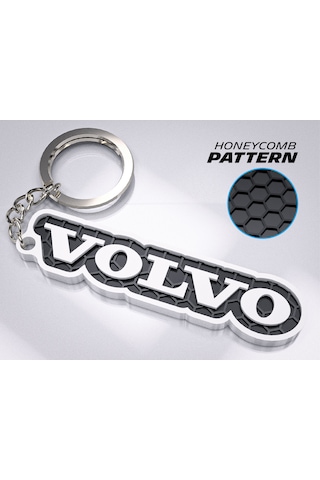 Markanıza Özel Petek Desenli Volvo Yazılı 3d Anahtarlık