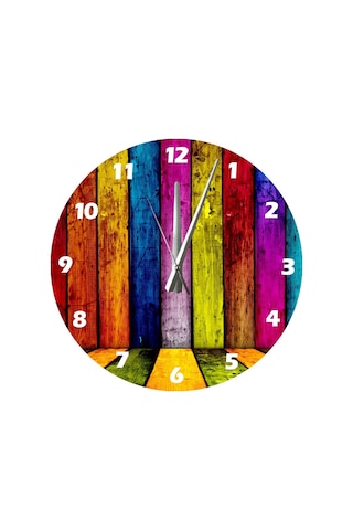 Ti-play Masif Ve Doğal 30x30cm Akrilik Dekoratif Modern Duvar Saati ÇOk Renkli