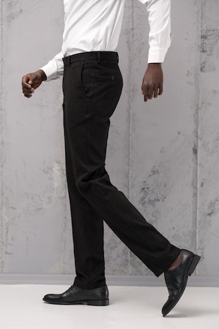 Ecer Regular Fit Düz Kalın Kışlık Gabardin Yan Cepli Pantolon Siyah