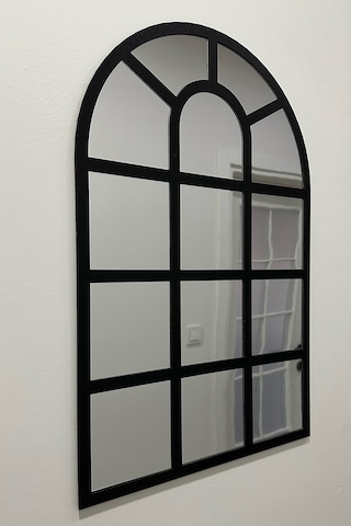 Pencere Ayna Siyah Renkli Mdf Üzeri Gümüş Aynalı Pleksi 40x60 Cm Siyah