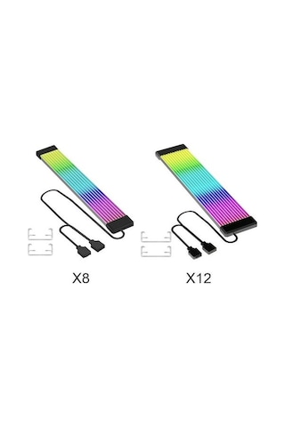 Wezone Anakart Ekran Kartı Işıklı Dekoratif Şerit, 5v 3pın Argb Işık Senkronizasyonu, Silikon Boru, X8/x12 Boyutları
