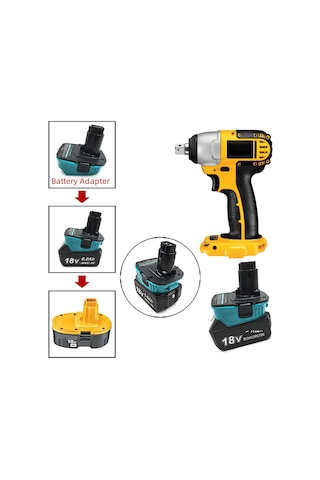 Konesam Makita 18v Lityum Pil İle Dewalt 18v Nikel Pil Arası Verimli Güç Aktarımı Sağlayan Elektrikli Alet Adaptörü Mak1820