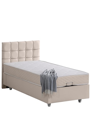 Tavira Tek Kişilik Baza Başlık Letto Yatak Seti - Krem 90 x 190