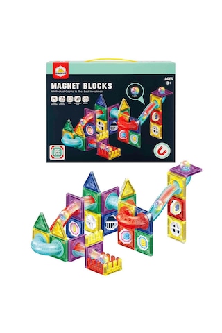 Oyuncak Işıklı Manyetik Bloklar 66 Parça Yapı Seti