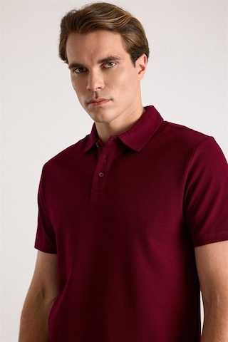 Süvari Koyu Bordo Regular Petek Baskısız Süprem Düğmeli Polo Yaka Tişört Sts1014000010-k09