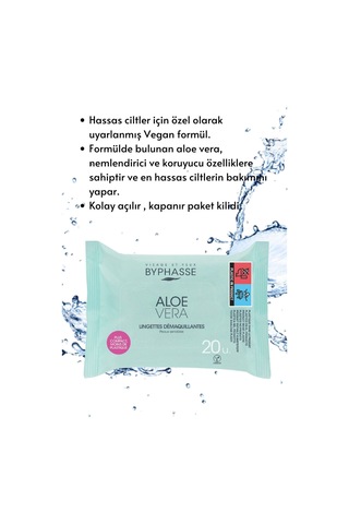 Byphasse Aloe Veralı Makyaj Temizleme Mendili Hassas Ciltler 20'li