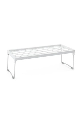 Mini Dikdörtgen Raf Düzenleyici Pratik Mutfak & Dolap Organizeri, Katlanabilir Metal Ayaklı Dayanıklı Raf 30x15x14 Cm