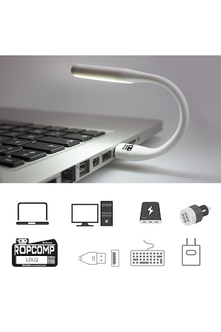 Ropcomp Usb Led Işık Esnek Okuma Ve Klavye Lambası Beyaz