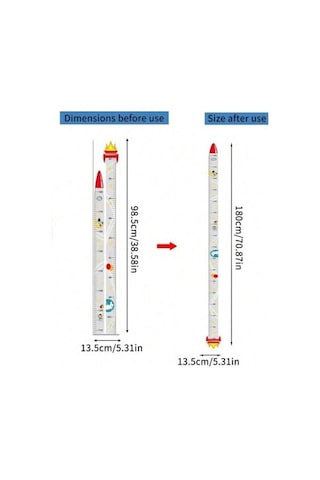 Hubrendy Emin Sevimli Figürlü Çocuk Odası Boy Ölçer Sticker 180 Cm