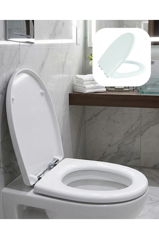 Universal Klozet Kapak Seti Kaydırmaz Alt Yüzey Kolay Temizlik Banyo Aksesuarı Açık Gri