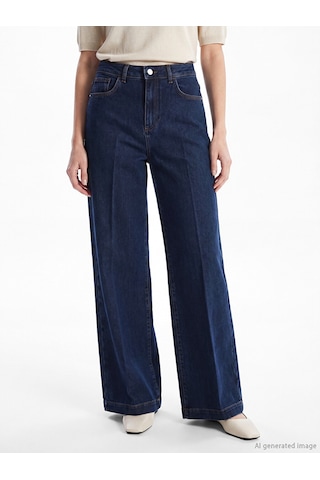 Lcw Modest İndigo Wideleg Kadın Jean Pantolon