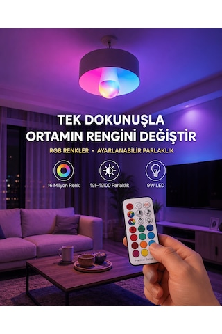 Kumanda Destekli Çok Renkli Akıllı Led Ampul Yeni Nesil 23512111