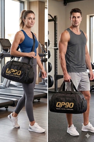Nemach Ayakkabı Bölmeli Spor Çantası Medium Unisex Sırt Çantasına Dönüşen Gym Fitness Seyahat El Çantası Siyah