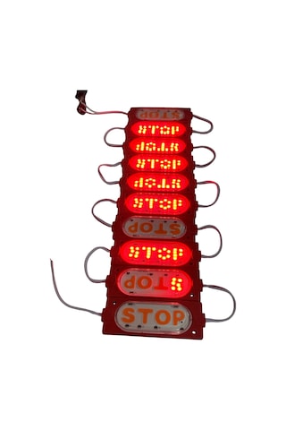 Vitrin Tezgah Mağza Ürün Gösteri Stop Kırmızı Akvaryum Mutfak Dolap Ayna Modül Cob Led Aydınlatma Işık 90x35mm 6w Dc 12v Kırmızı