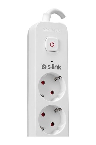 S-link Spg501s 1.5m 1.5mm 100% Bakır 750 Joule 5 Li Anahtarlı Akım Korumalı Priz