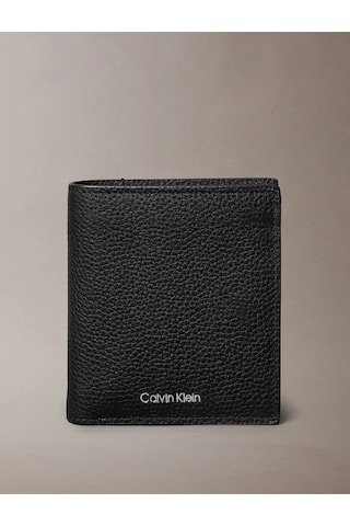 Calvin Klein Folyo Baskılı Dar Üç Katlı Kartlıklı Erkek Siyah Cüzdan Lv04d1063g-ub1 Siyah