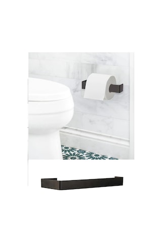 Banyo Dekoru İçin Vidalı Yapışkanlı Mat Siyah Tuvalet Kağıdı Tutucu Diğer