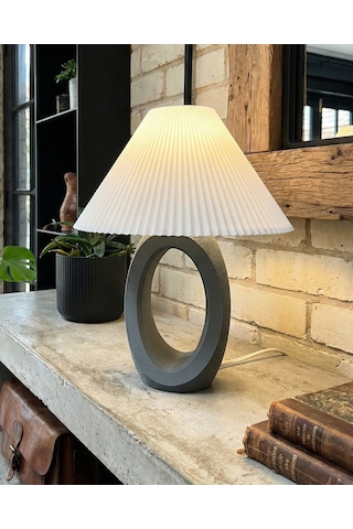 Elana Design Balance Abajur - Bohem Tarzı Abajur Ve Gece Lambası Gri