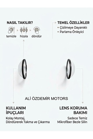 İnsta X5 Kamera Lens Koruyucu, Çizilmeye Karşı Dayanıklı Sert Plastik