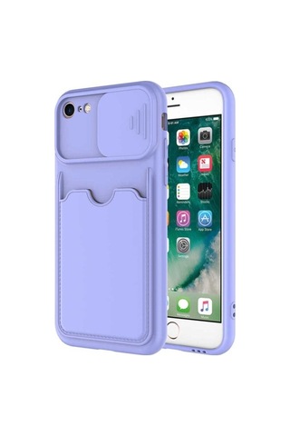 Apple Uyumlu iPhone Se 2022 Kılıf Zore Kartix Kapak Lila