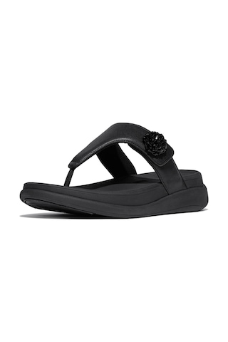 Roncato 090 All Black Sandalet Kadın Diğer Iw4-090 /675 Fitflop F-mode Go Beadie-button Adjustable Toe-post Siyah