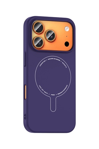 İphone 17 Pro Max Kılıf M-safe Şarj Özellikli Kamera Korumalı Rba Elio Sert Pc Kapak - Derin Mor Çok Renkli