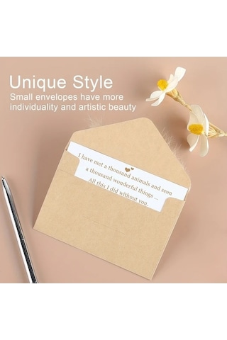 Trendooze 100 Adet Şeffaf Pencereli Haki Davetiye Zarfı Düğün İçin Takvimli Mini Kapaklı