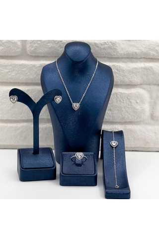 Zirkon Taşlı 4'lü Gümüş Set Takım Gümüş