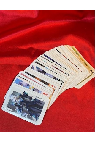 İskambil Kağıdı Anime Genshin Poker Oyun Kartı 54 Adet İskambil Destesi