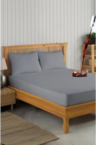 Formeya Pamukkale Gri Mikro Fitted Sıvı Geçirmez Yatak Koruyucu  TekKişilik  Alez