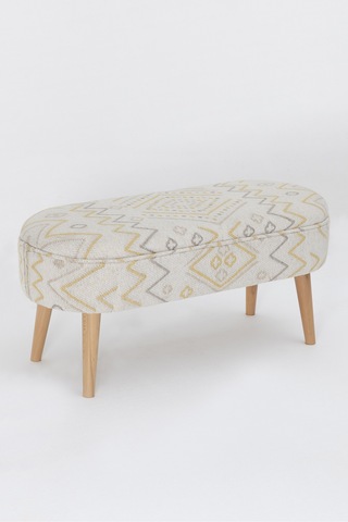 Bliss Sarı Etnik Desenli Krem Bench 40 X 100 X H 47 Cm 4282 Sarı