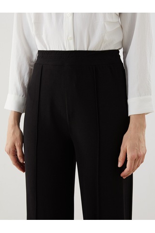 Lcwaıkıkı Classic Siyah Beli Lastikli Geniş Paça Kadın Pantolon