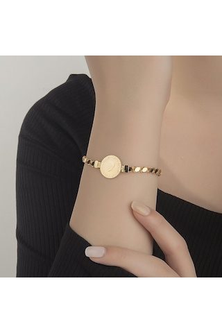 Çeyrek Ziynet Altın Bileklik Pullu Zincirli